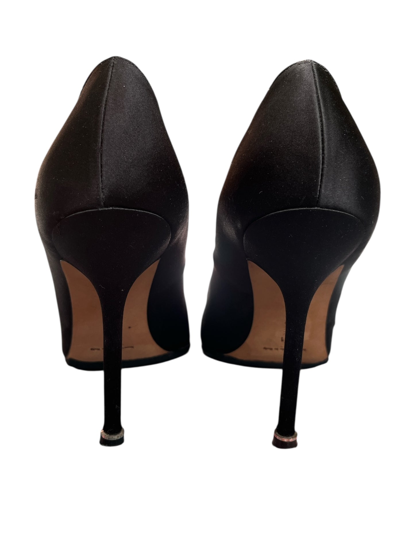 Manolo Blahnik Hangisi Black Satin Jewel Buckle Pump (EU 41)