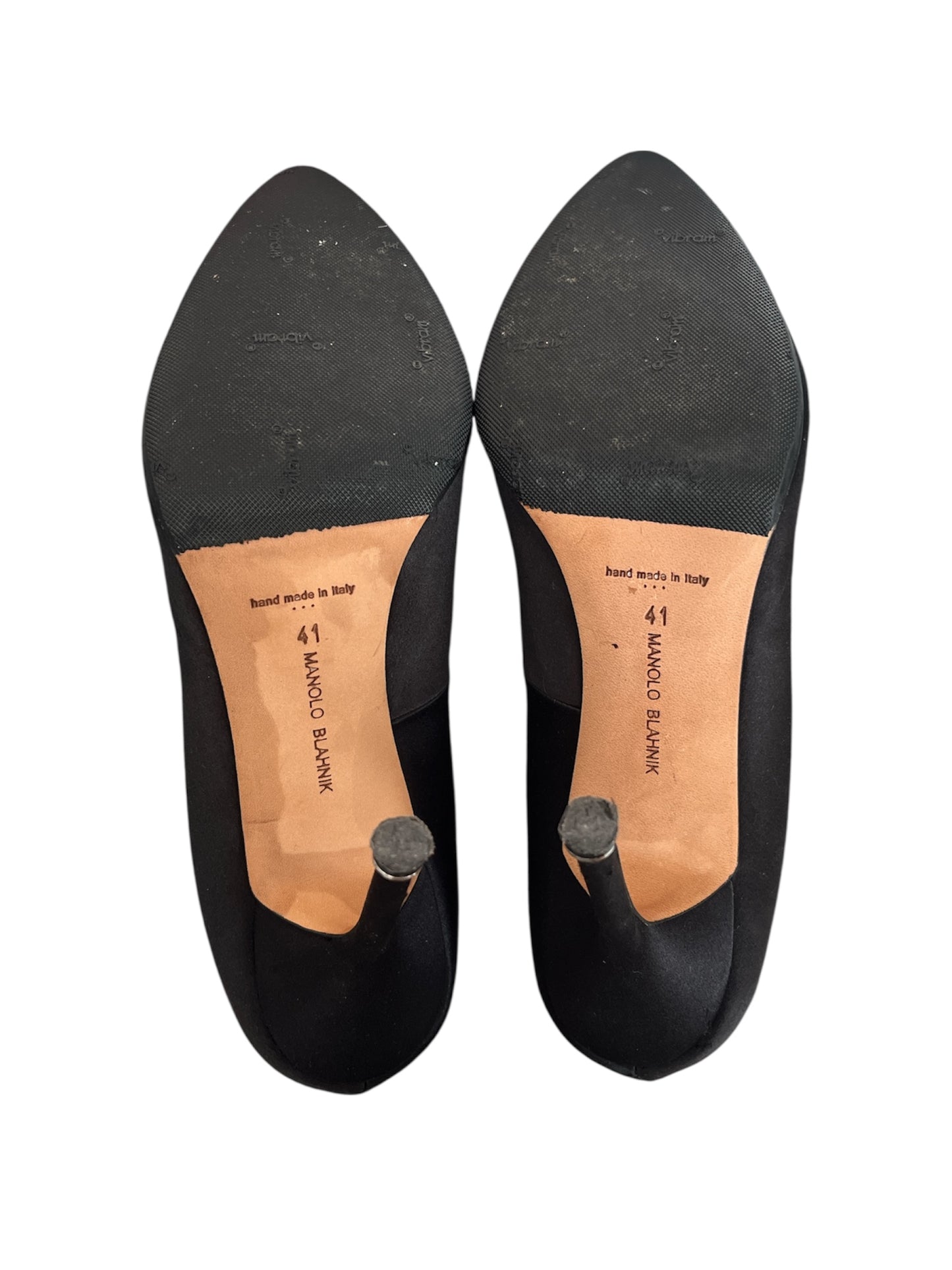Manolo Blahnik Hangisi Black Satin Jewel Buckle Pump (EU 41)