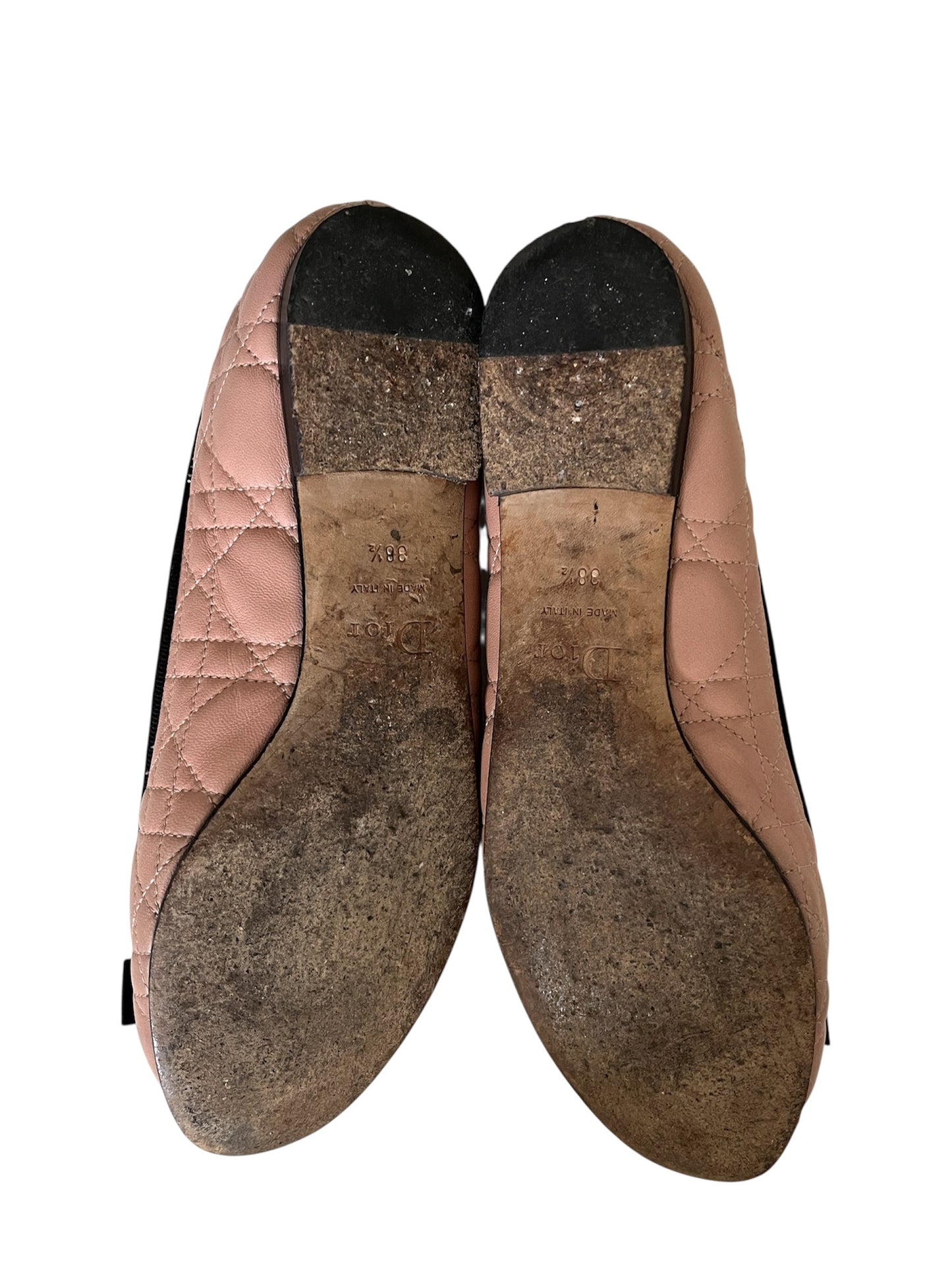 Christian Dior Blush Pink Quilted Cannage Leather My Dior Ballet Flats (size 38,5)