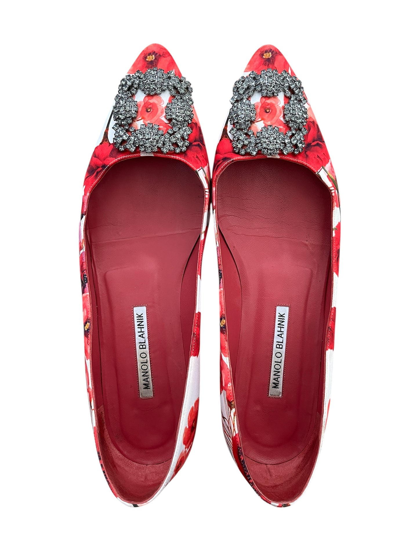 Manolo Blahnik Floral Hangisi Ballerina Flats 10mm (size 39,5)