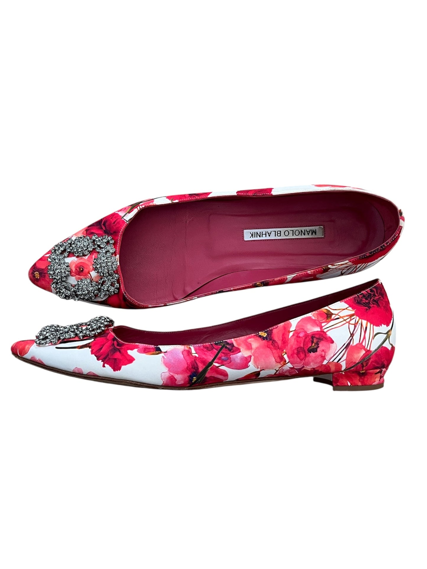Manolo Blahnik Floral Hangisi Ballerina Flats 10mm (size 39,5)