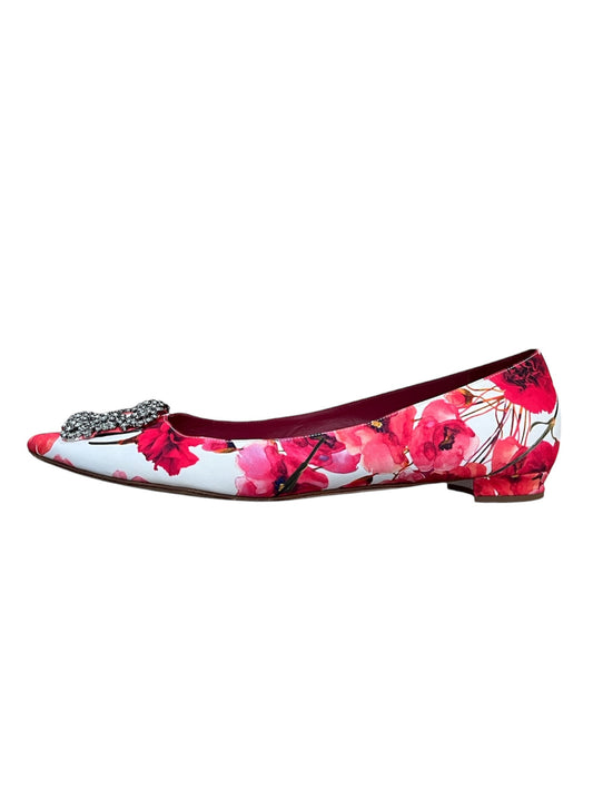 Manolo Blahnik Floral Hangisi Ballerina Flats 10mm (size 39,5)